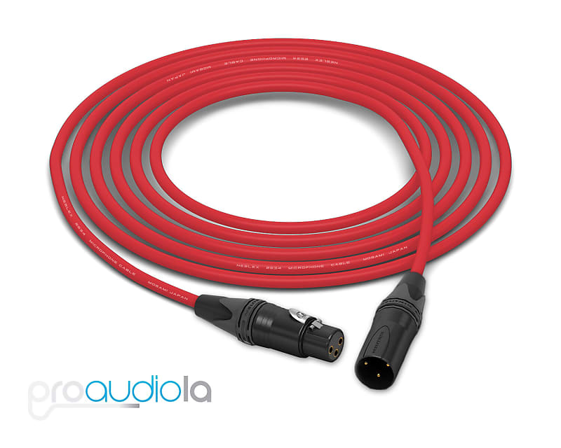 Mogami 2534 Quad Cable | Neutrik Gold XLR-F to XLR-M | Red 6 Feet | 6 Ft. | 6' image 1
