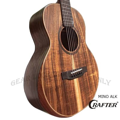 Crafter Mino ALK Solid acacia koa electronic acoustic guitar with armrest travel guitar image 5