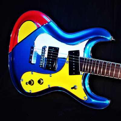 El Daga Lowell Mosrite Ventures 2005 Metallic Blue. Custom guitar by the Artist El Daga. RARE ONLY 1 for sale