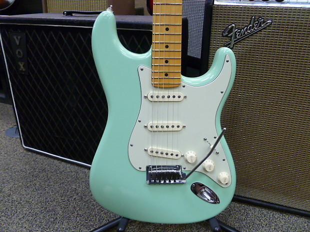 2013 Fender American Deluxe Stratocaster V Neck  Surf Green image 1