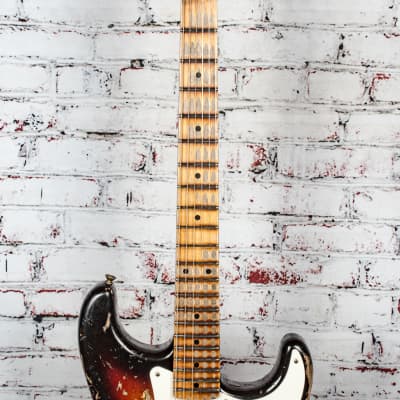 Fender - B2 Custom Shop Limited Edition - Red Hot Stratocaster® Electric Guitar - Maple Fingerboard - Super Heavy Relic - Faded Chocolate 3-Tone Sunburst - w/ Custom Shop Brown Hardshell Case - x9485 image 4