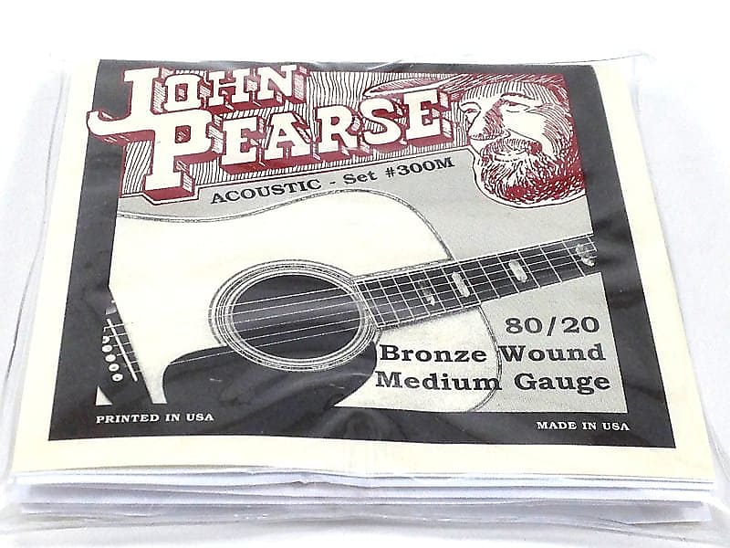 John Pearse Guitar Strings Acoustic  Medium #300M Bronze Wound image 1
