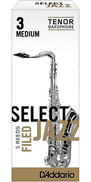 Rico RSF05TSX3M Select Jazz Tenor Saxophone Reeds, Filed - Strength 3 Medium (5-Pack) image 1