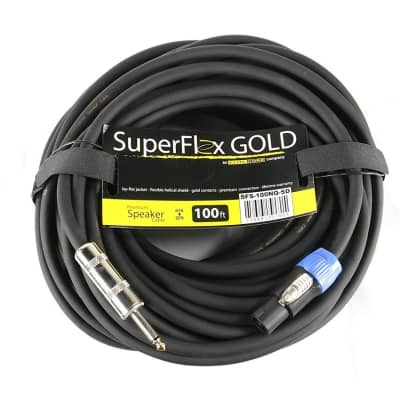 OSP SuperFlex GOLD 100' ft Speaker Cable, Speakon to 1/4", Neutrik Connectors image 1