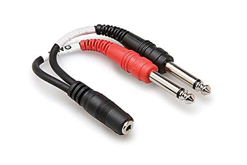 Hosa - YMP-434 - Stereo Mini 3.5mm Female to 2x 1/4" Mono Male Y-Cable - 6 in. image 1