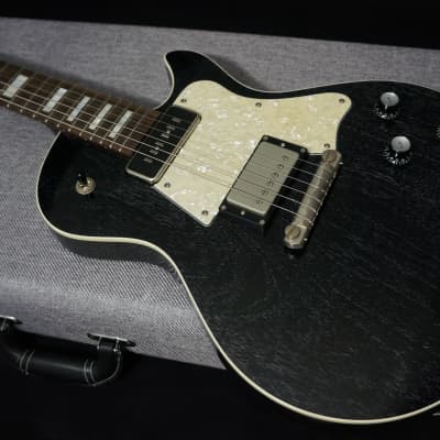 Patrick James Eggle Guitars Macon Vintage in Grained Black w/ Pearloid Headstock image 4