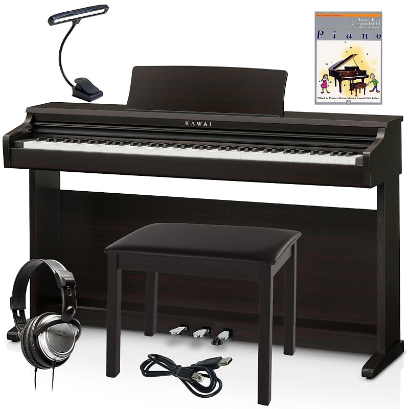 Kawai KDP120 Digital Piano Rosewood COMPLETE HOME BUNDLE Reverb