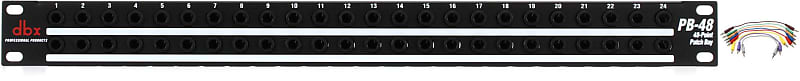 dbx PB-48 48-point 1/4 inch TRS Balanced Patchbay  Bundle with Hosa CSS-830 1/4-inch TRS Male to 1/4-inch TRS Male Patch Cable 8-pack - 1 foot (Various Colors) image 1