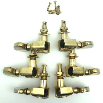 Grover Vintage Rotomatic Bullseye 3x3 Tuners 1960’s-70’s Worn Gold image 4