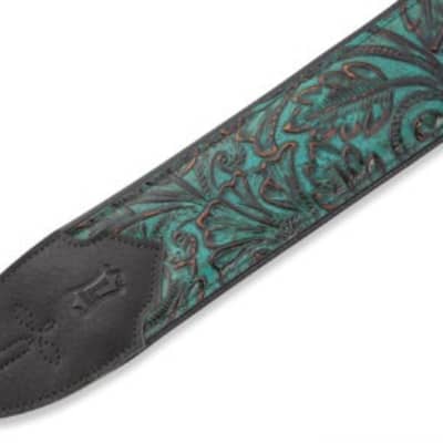 Levy's M4WP-001 3 Embossed Leather Guitar Strap - Palm Jade