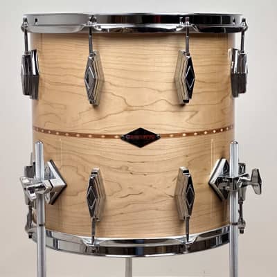 Craviotto 18/11/13/5x14" VIDEO Solid Maple 2024 - Gloss Maple w/ Mahogany Inlay image 18