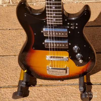 Harmony H802 Double Cut Solid Body 1960's Re-issue Desert Burst image 2