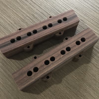 Guilford Indian Rosewood Jazz Bass pickup cover set - fits Seymour Duncan and many others image 1
