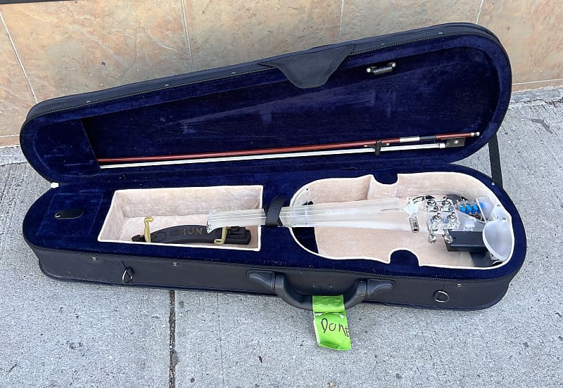 Handmade Custom Equester Electric 1/4 Size Violin - Clear/Plexiglass With LED Lights image 1