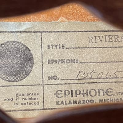 Epiphone Riviera 1975 - Brown Stain with Split Parallelograms image 12