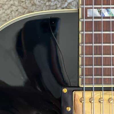 D'Angelico Excel SS Semi-Hollow Electric Guitar in Solid Black, DAESSSBKGSCBE image 3