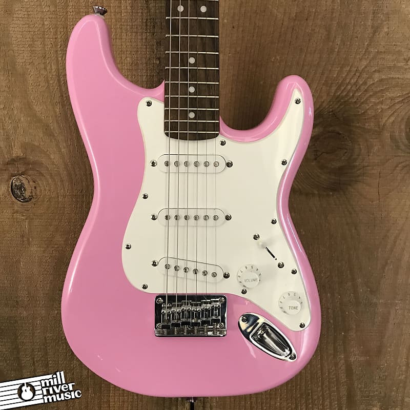 Squier Mini-Strat Electric Guitar Pink Used image 1