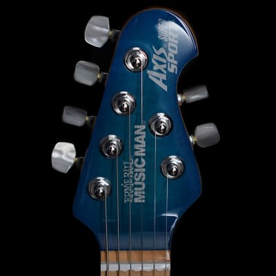 Music Man Axis Super Sport MHS Electric Guitar Balboa Blue Burst Quilt image 3