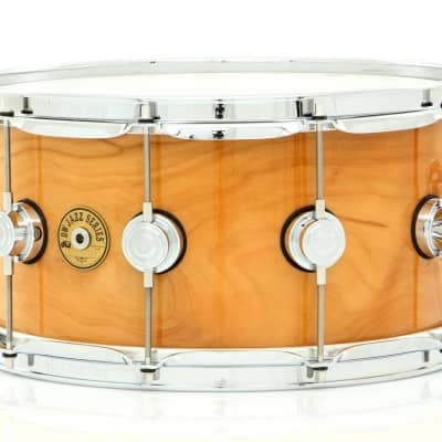 Drum Workshop 14" x 7" Jazz Series Snare Drum Exotic Natural Lacquer Over Rotary Cherry W/ Chrome Hardware - Mint, Open Box image 3