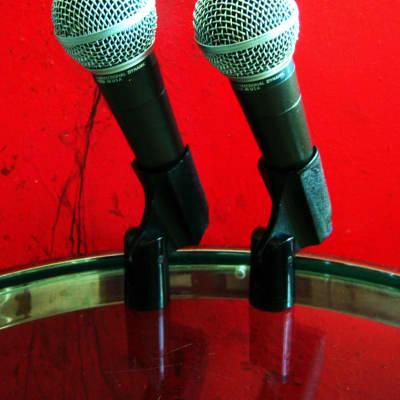 Two vintage American 1980's Shure SM58 Handheld Cardioid Dynamic Microphones Low Z w accessories image 11