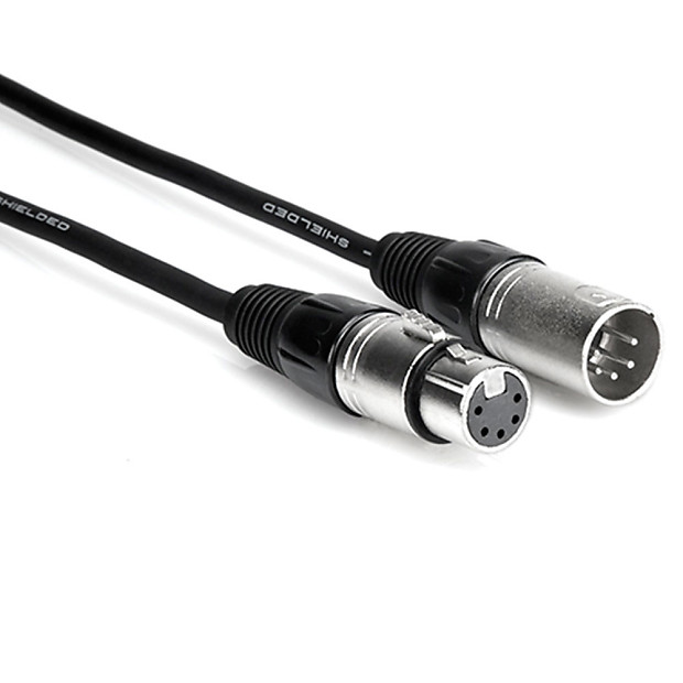 Hosa DMX-525 XlR5M Straight to XLR5F Straight DMX512 Lighting Cable - 25' image 1