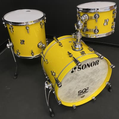 Sonor 20/12/14" SQ2 Maple Drum Set - High Gloss Traffic Yellow image 3