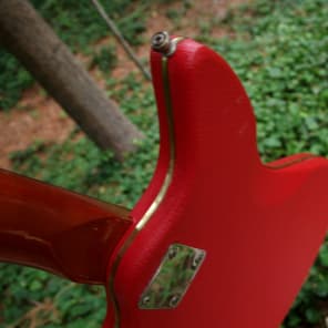 Egmond Model “3V” 1965 Red Vinyl. Electric Guitar.  Made in Holland. Used by most of the 60's Brits image 20