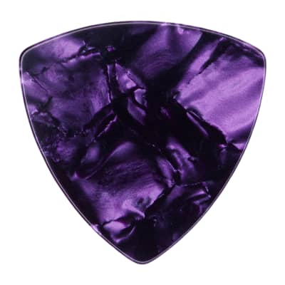 Celluloid Purple Pearl Guitar Or Bass Pick - 0.46 mm Light Gauge - 346 Rounded Triangle Shape - 1 Pack