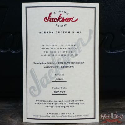 Jackson USA Custom Shop SL1H Soloist  Hardtail Tune-O-Matic Bridge Olive Drab Green image 12