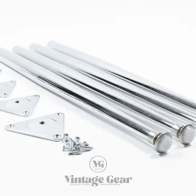 Wurlitzer 200a Legs and Plates - set of four with adjustable levelling feet image 2