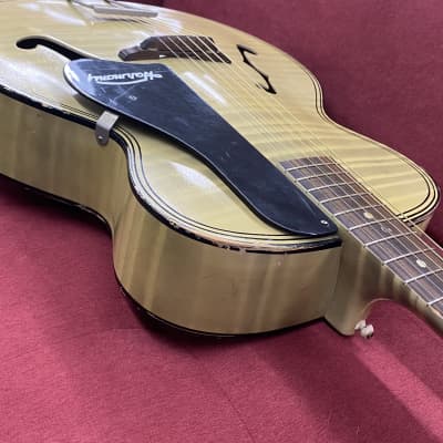 Harmony H1214 Archtone Acoustic Archtop Guitar 1950's - Blond with Faux Flame image 9