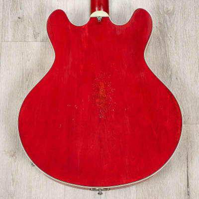 Eastman T64/v-T Hollowbody Guitar, Ebony Fretboard, Trapeze, Antique Red image 4