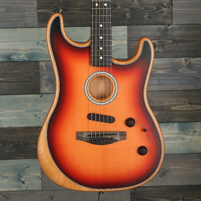 Fender American Acoustasonic™ Strat®, Ebony Fingerboard, 3-Color Sunburst