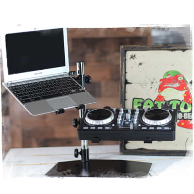 Double DJ Laptop Stand - 2 Tier PA Equipment PC Table Monitor CD Player Speakers image 13