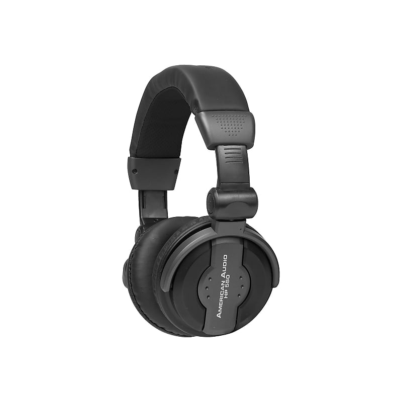 American Audio HP550 Professional Studio Headphones Black with a handy storage bag image 1