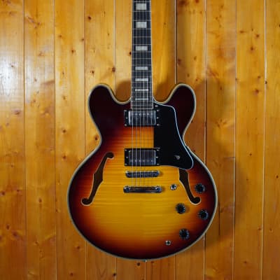 AIO SH-335 Semi-Hollow Body Guitar (ES-335 size) - Tobacco Sunburst (no case) image 1