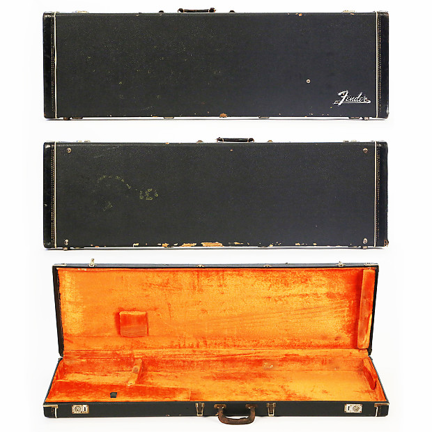 1970s Fender Precision P Jazz Bass Black Hard Logo Case Fair Condition Original Bass Case