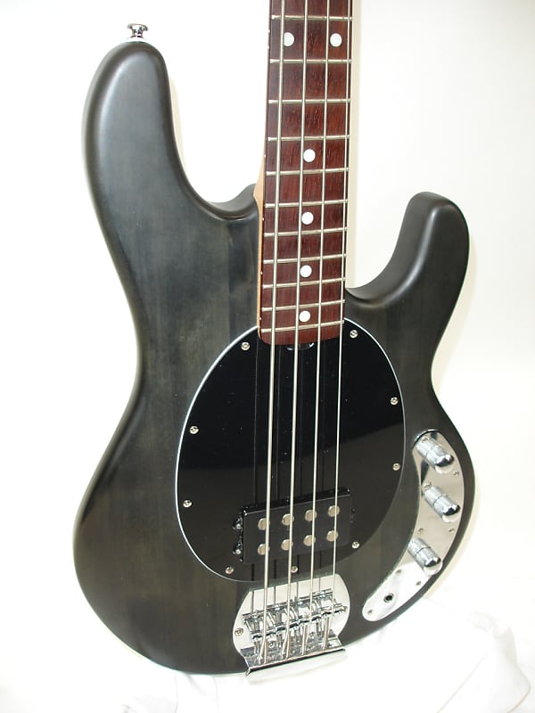 Sterling by Musicman Sub Series StingRay Ray4 Bass Guitar, Trans Black Satin