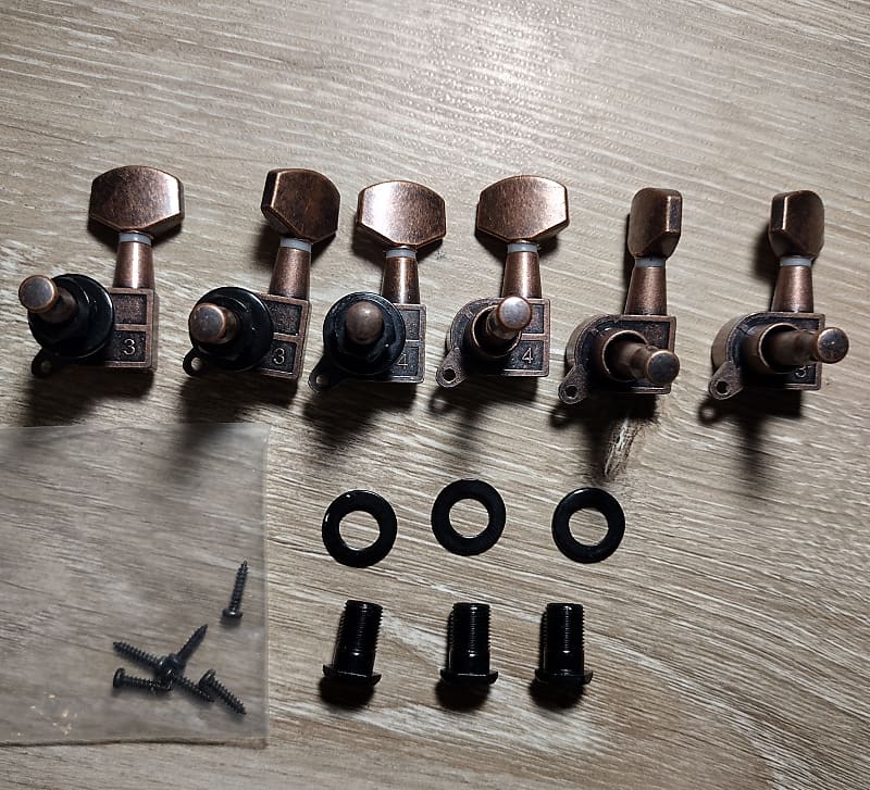 ART Premium Inline Bronze Guitar Tuners Machine Heads Reverb