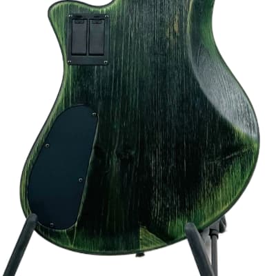 Offbeat Guitars "Jacqueline" aka "Jax" 32" Medium Scale Bass in Emerald City Eclipse with Active EMG Pickups image 7