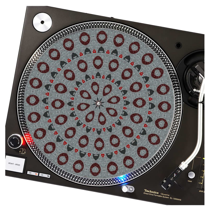 TECHNICS SLIPMATS TAPPETINI PER GIRADISCHI NERO SILVER COPPIA TAPPETINI