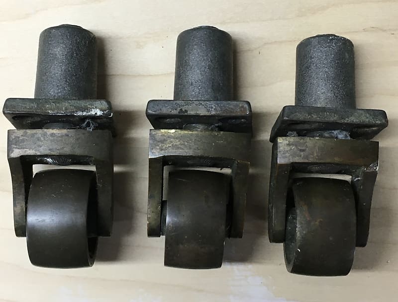 3 American Made Antique DH Baldwin Grand Piano Casters Wheels Reverb