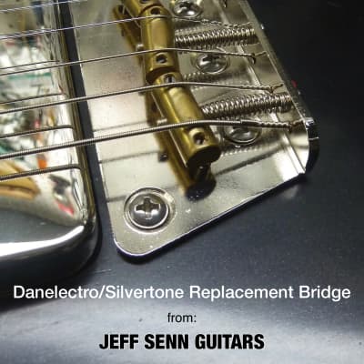 Danelectro/Silvertone Replacement Bridge (DRB2) with 5/16" Intonated Brass Saddles image 4