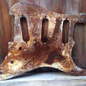 Rusted Relic Hendrix Voodoo Stratpickguard, Red/ Rust recycled metal 6is9 image 1