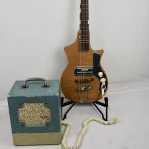 Teisco vintage J-3 1960 guitar and Teisco amp image 10