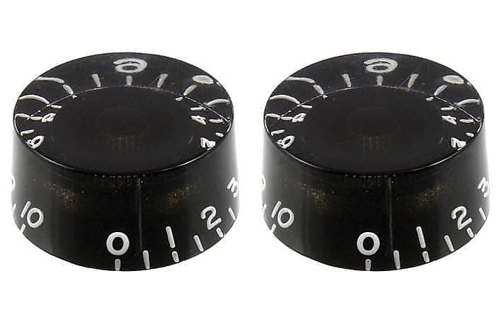 Black Speed Knobs - Universal - For Guitar or Bass - Set of 2 image 1