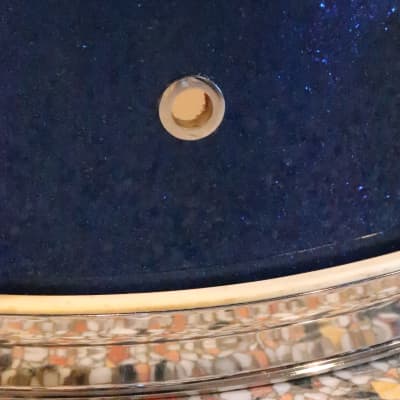 Stewart 5.5x14" Snare Drum Blue Sparkle Vintage 1970's MIJ image 2