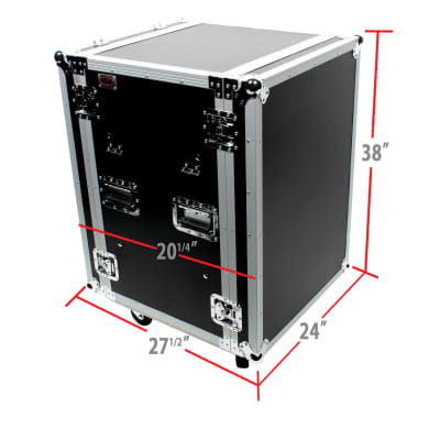 OSP SC16U-20SL 16 Space ATA Amp Rack w/Casters and Attached Utility Table image 3