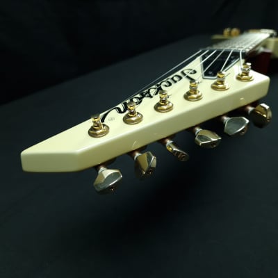 Jackson RR5 Rhoads Pro 2007 Ivory with Black Pinstripes Made in Japan Neck Through Seymour Duncan JB and Jazz pickups image 12