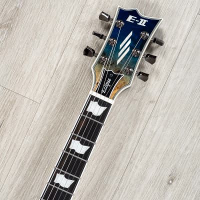 ESP E-II Eclipse Guitar w/ Case, Buckeye Burl Top, Ebony, Blue Natural Fade image 9